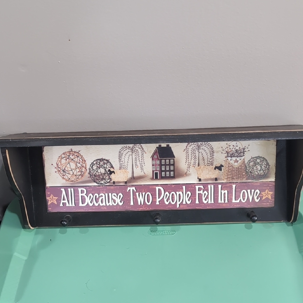 Decorative Wall Shelf with Love Quote